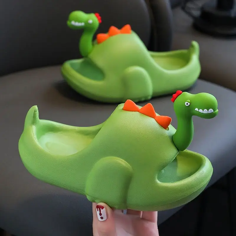 

Kids' Dinosaur Design Non Slip Soft Sole Indoor Slippers Cartoon Sandals for Boys Girls Summer Home Use Safe Toddler Footwear