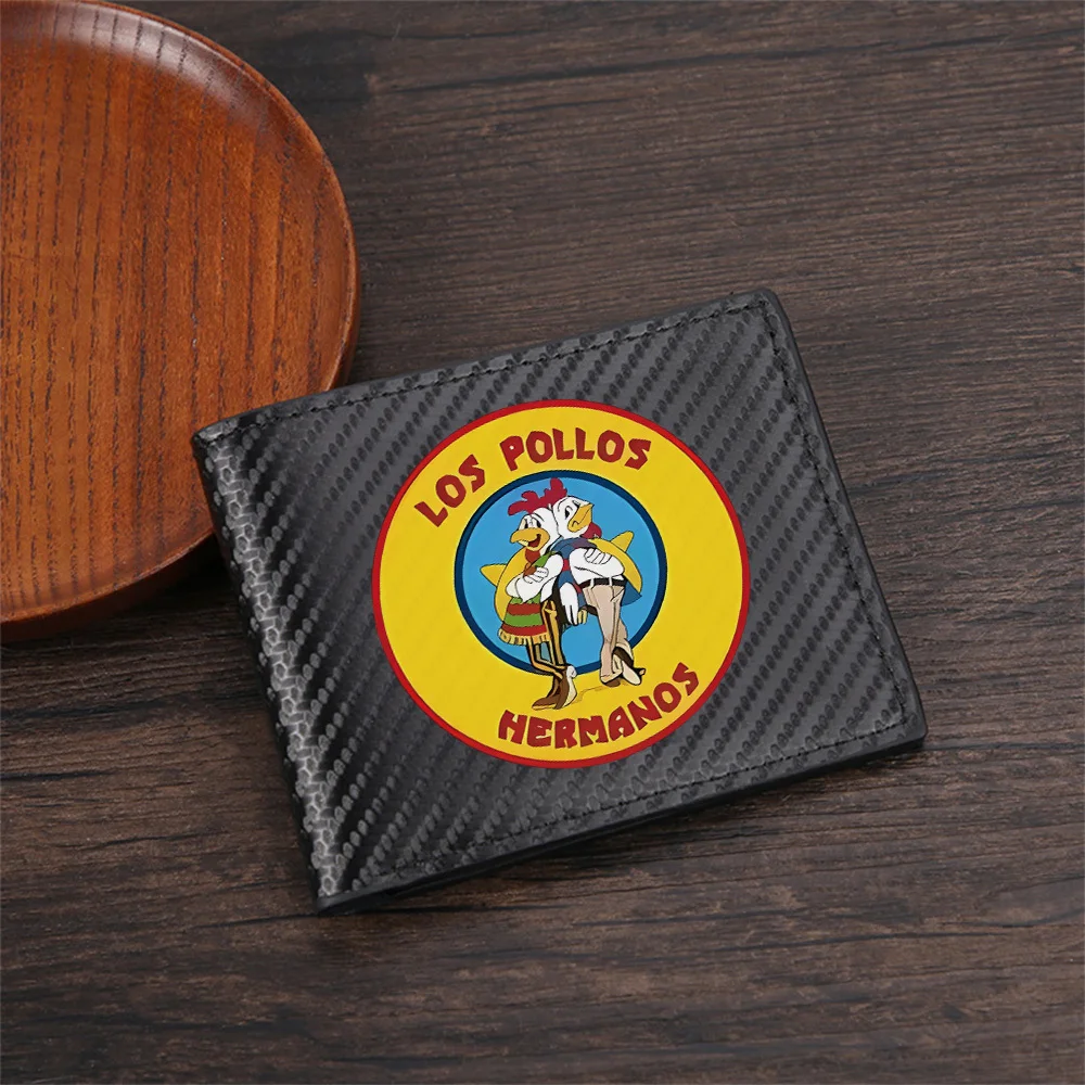 Chicken brothers embrace circle logo Men's Wallets Simple Business Modern Stylish Printing Design Gifts For Father Boyfriend Chr