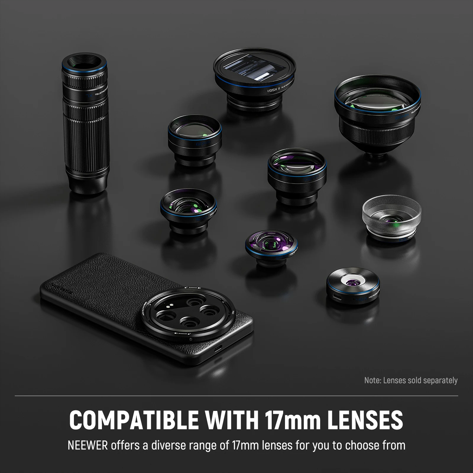 Neewer 14 capa protetora ultra com carregamento sem fio, montagens de lente de 17 mm e adaptador de filtro de 67 mm, TPU + PC para Xiaomi 14 Ultra