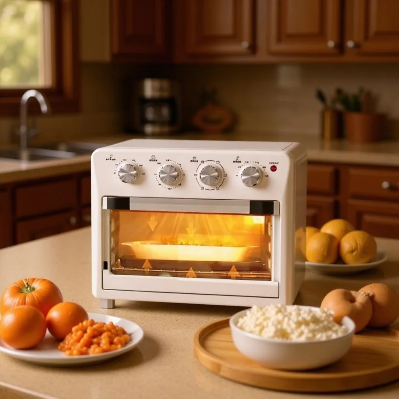 25L Large Capacity Air Fryer Oven 2 in 1 Multifunctional Household Airfryer Toaster Oven