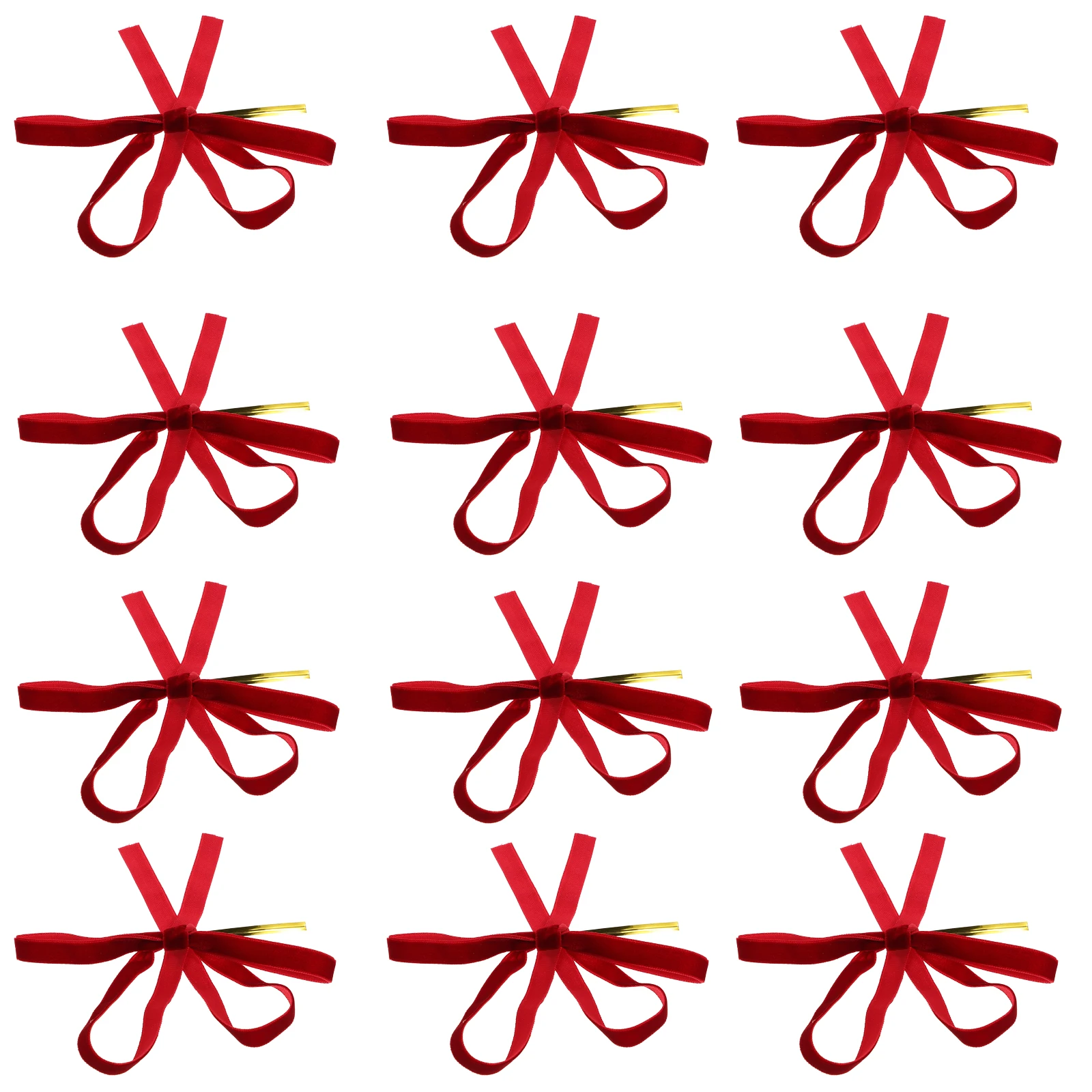 

24Pcs Butterfly Knot Ornaments Vintage Christmas Tree Bow Decor Flexible Iron Wire Holiday Party Decoration Bows for Xmas Crafts