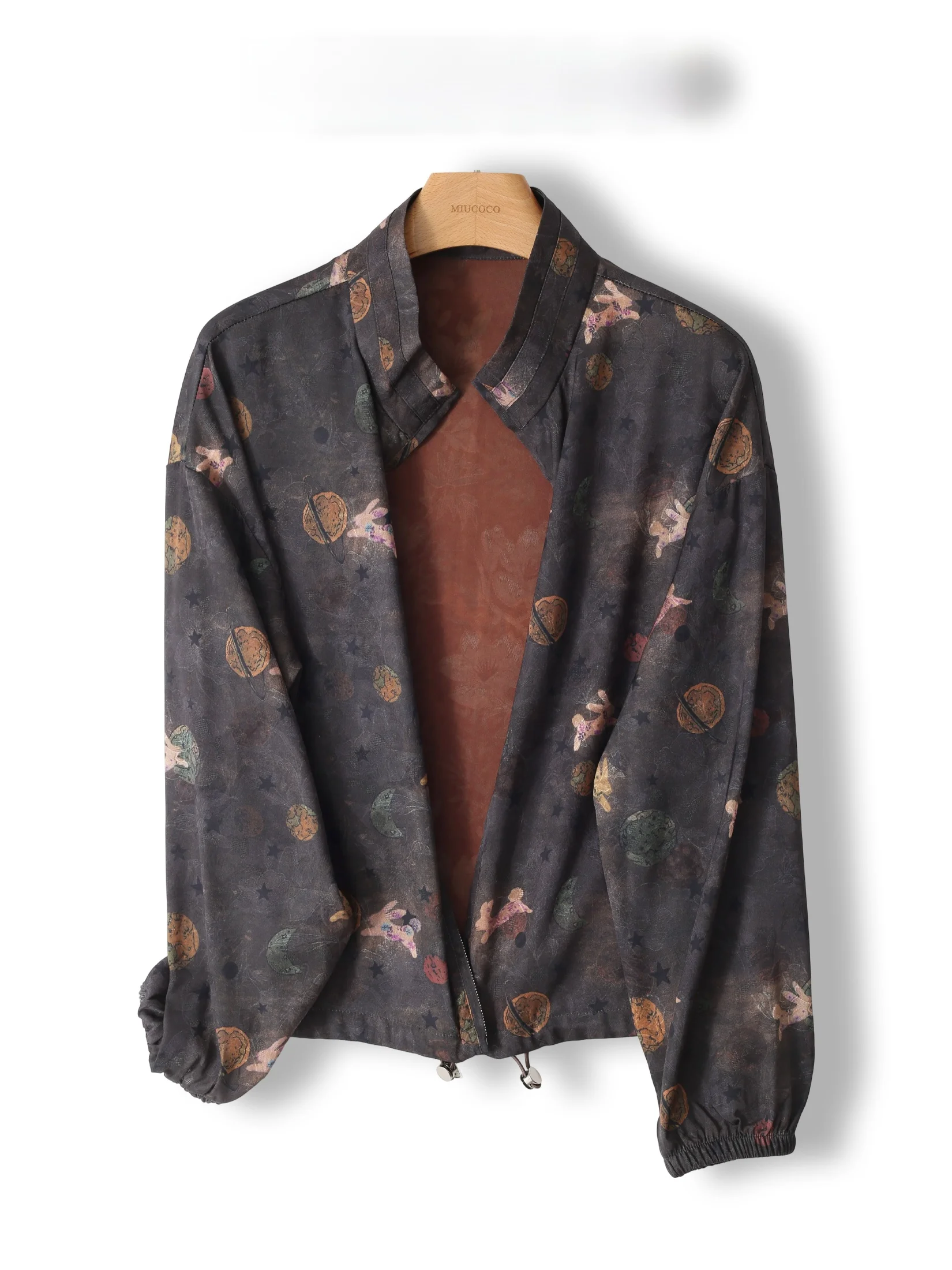 

Summer Cool Feeling Loose Women's Silk Jacket Short Style Spring Summer Sun Protection See-through Skin-friendly Top