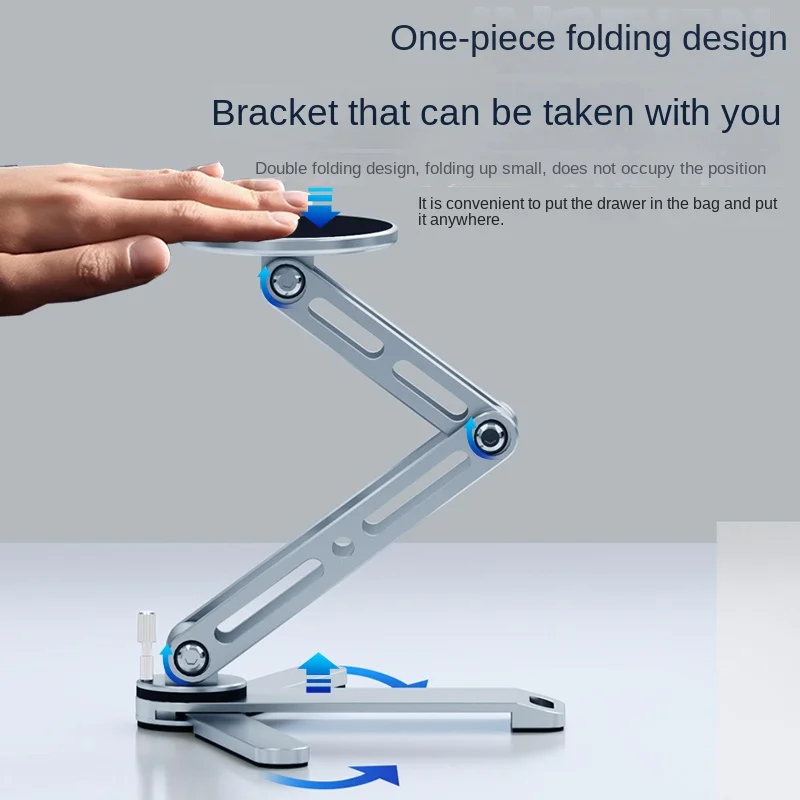 Starkes magnetisches Tablet-Halter-Hand-Selfie-Stativ für iPad iPhone 360 ° Drehbares, faltbares, praktisches Modell für Reisen und Schreibtisch – Detail 12