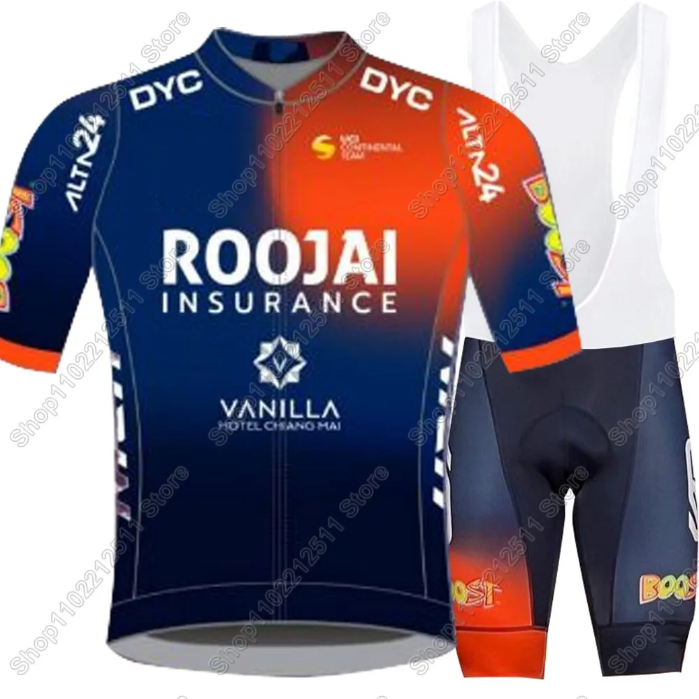 2025 Roojai Insurance Thailand Cycling Jersey Set Summer Cycling Clothing Road Bike Shirts Suit Bicycle bib Shorts MTB Maillot