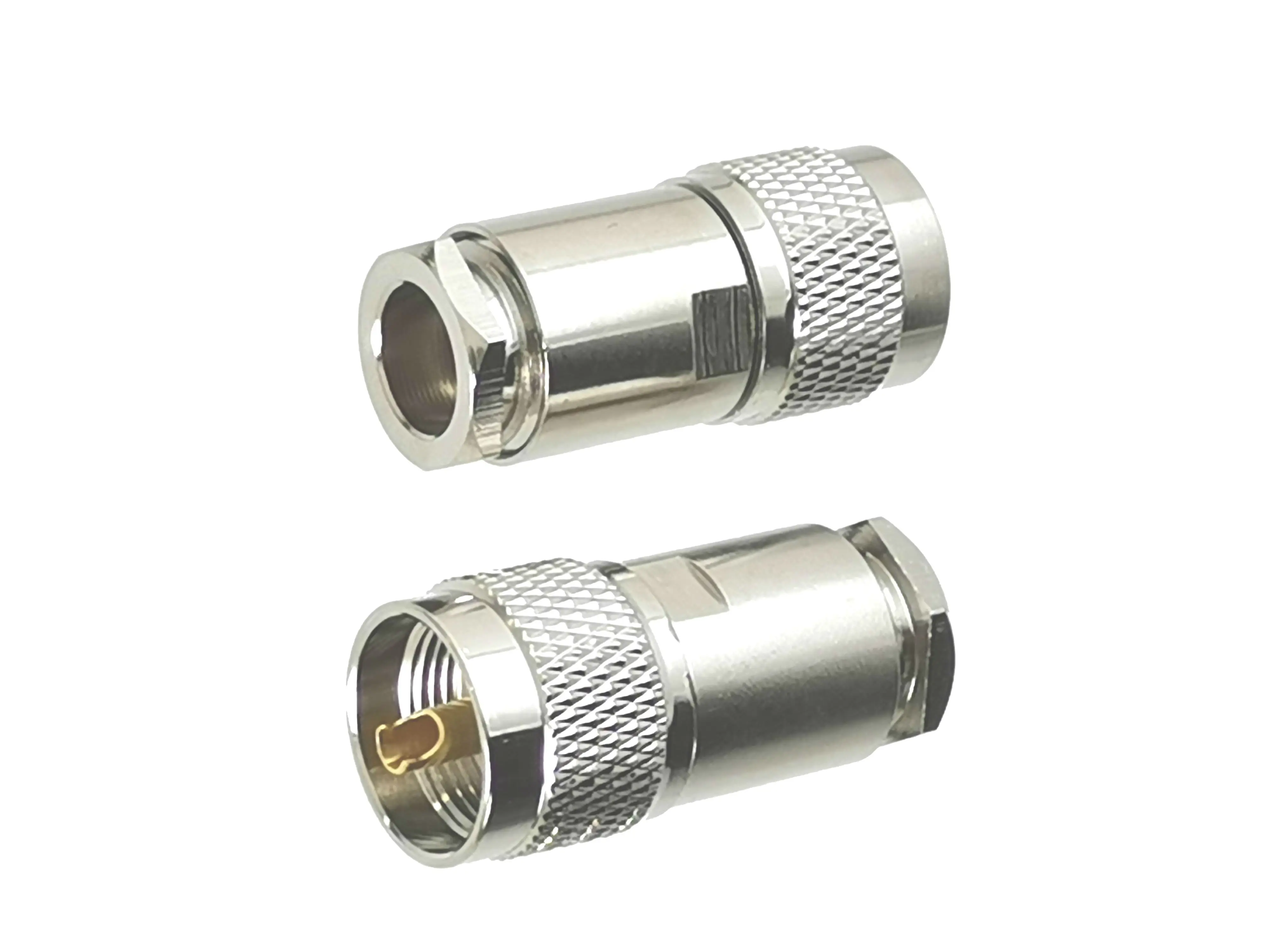 1pcs UHF PL259 Male Plug Connector Clamp RG58 RG142 / RG8X / RG5 RG6 / RG8 LMR400 Cable RF Coaxial Brass Right Angle & Straight