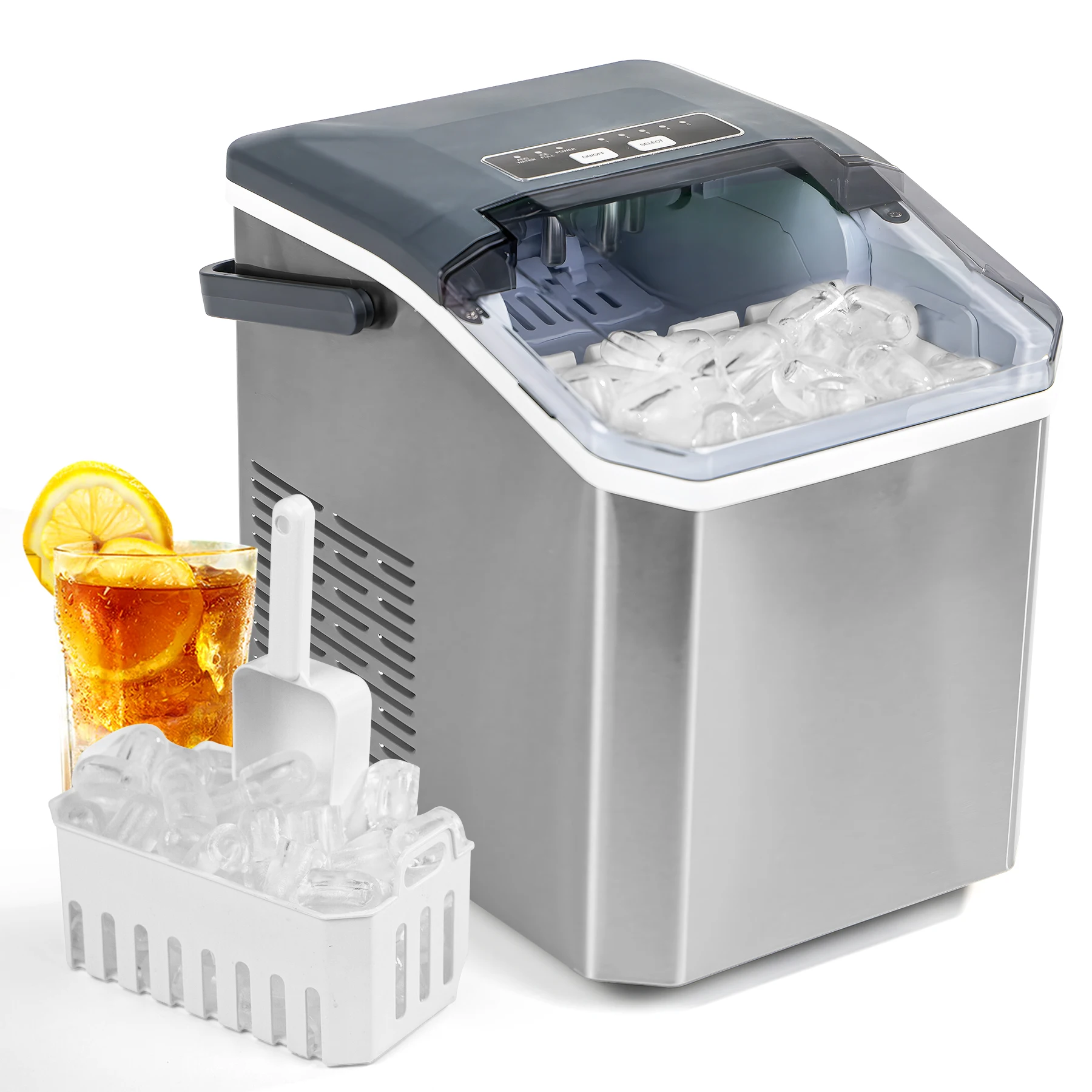

iceBlue 5 Size of Pure & Crystal Bullet Choose Ice Maker Machine 9 Ice Cubes Ready in 9 Mins Ice Maker for Bar Home Gift