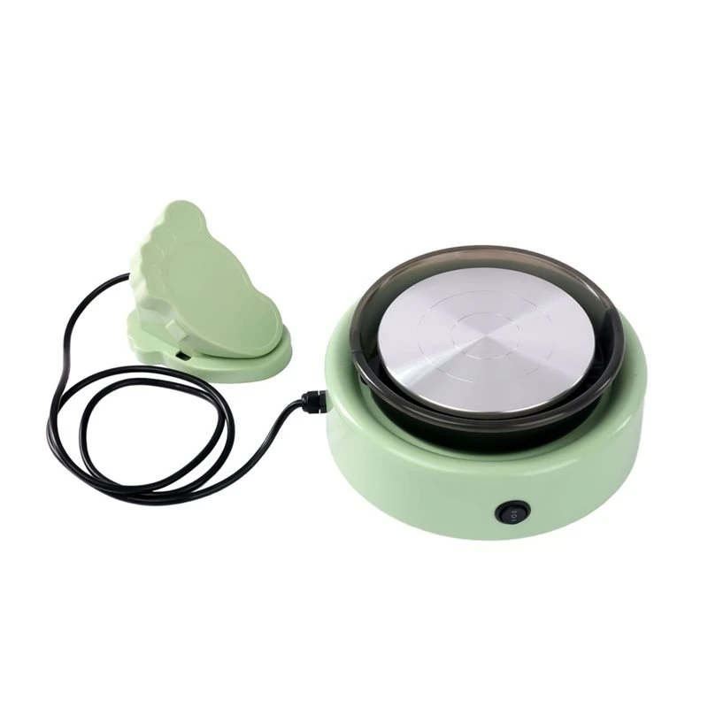 Y17A Pottery Tools Kit- Mini Pottery Wheel, Turntables With Two-Way Rotation, Art Supplies& Sculpting Tools, EU Plug Included