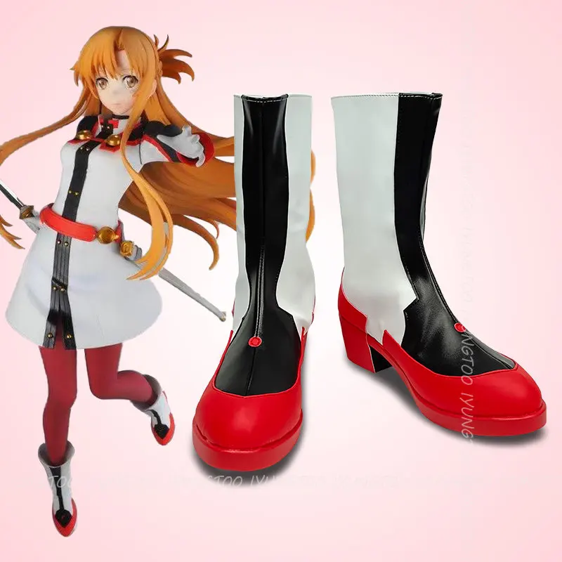 Sword Art Online (SAO) Asuna Anime Characters Shoe Cosplay Shoes Boots Party Costume Prop