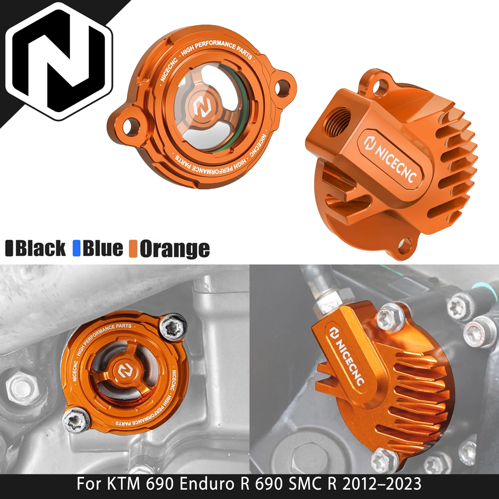 NICECNC Motorölfilter-Abdeckkappe für KTM 690 Enduro R 690 SMC R 2012-2023 Husqvarna 701 Enduro /Supermoto GasGas 700 ES/SM