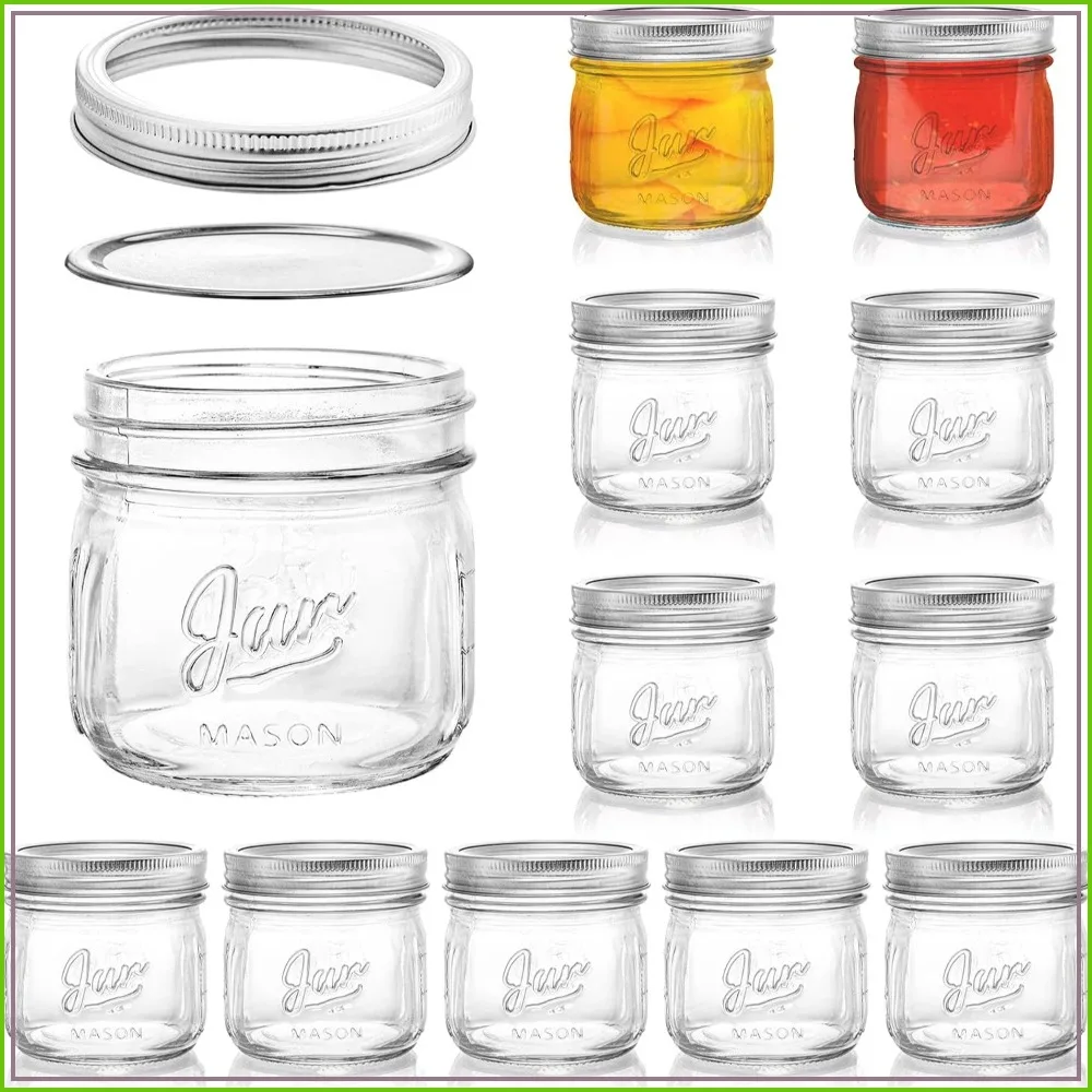 12 12 Pack Wide Mouth Mason Jars, 12 Oz Glass Canning Jars with Airtight Lids, Clear Spice Jars for Jam, Honey, Jelly - Aliexpress Deal