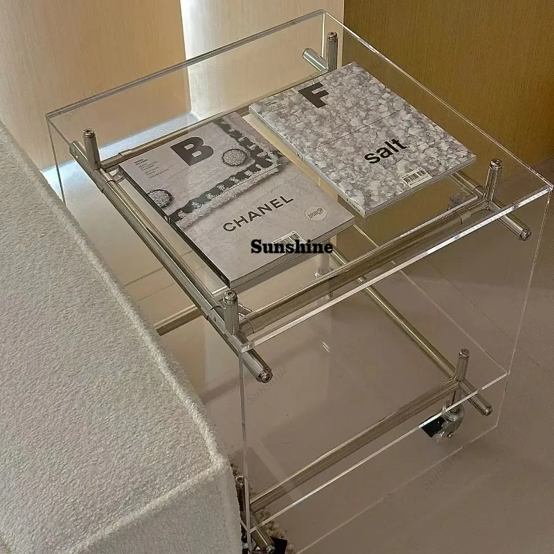 Przejrzysty Profesjonalny Stolik Kawowy Minimalistyczny Estetyczny Oszczędzający Miejsce Nowoczesny Stolik Kawowy Dekoracja Kaffee Tische Dekoracja Domu