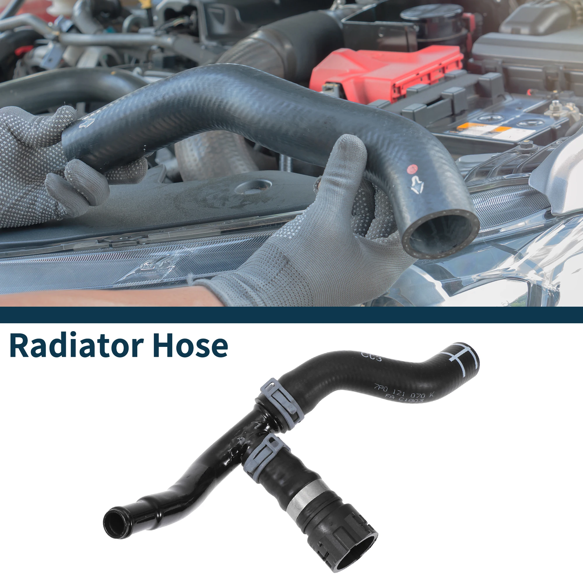 

UXCELL шланг радиатора, шланг нагревателя No 7P0121070K для Volkswagen Touareg 3.0L 11-18, черный утюг, резина, 1 шт., труба охлаждающей жидкости, хорошая герметизация