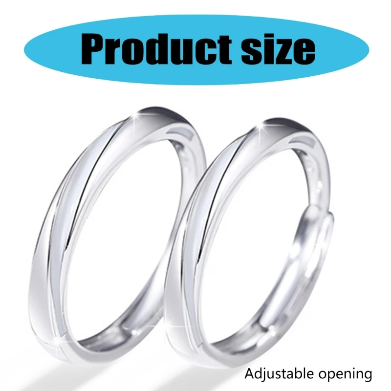 Unique Mobius Styles Glowing Couple Rings Sturdy Alloy Accessory for Lovers