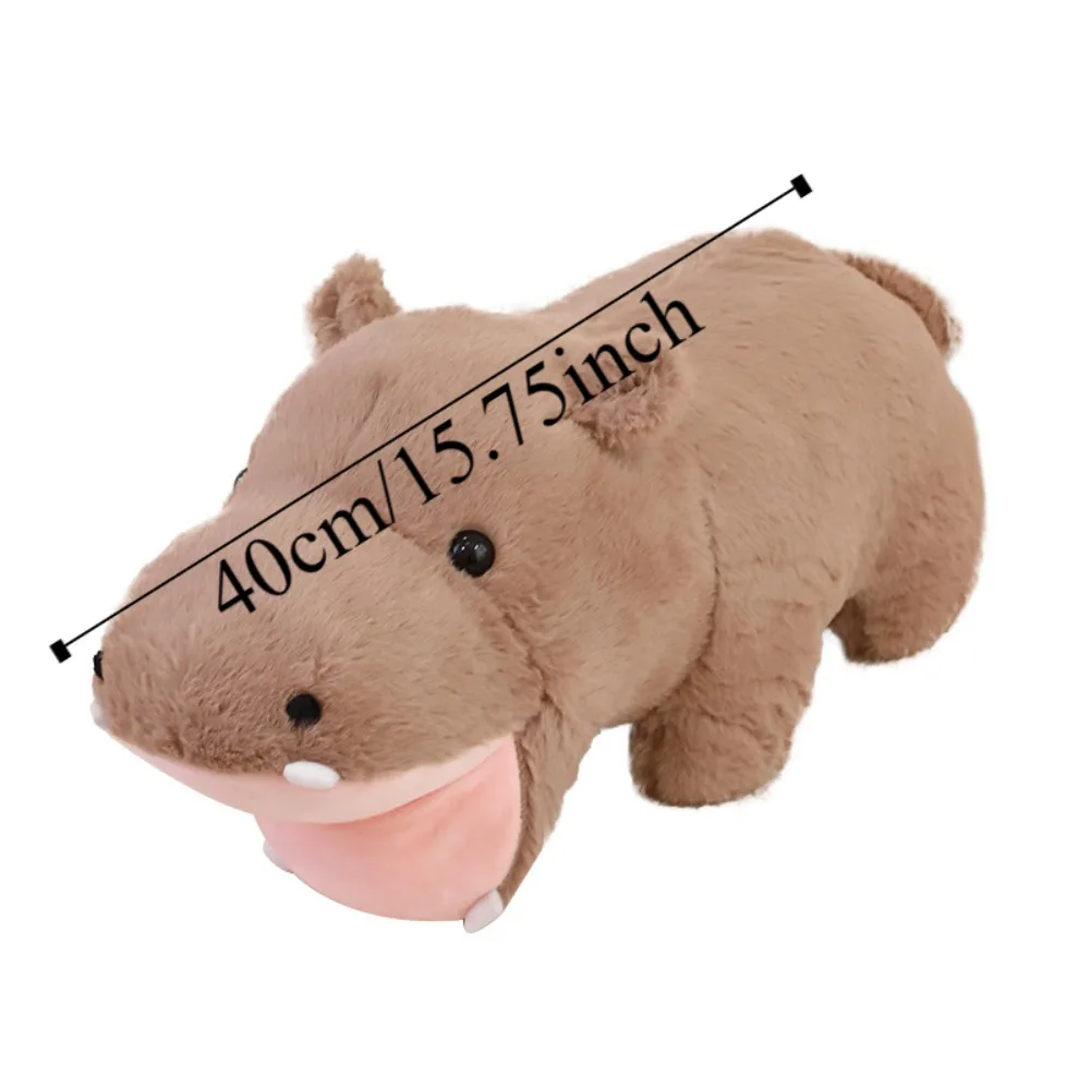 The Bouncy Pig Moo Deng Plush Toys Stuffed Cartoon Angry Baby Hippo Doll Cute Collection Pygmy Hippopotamus Pillow Kid Toy