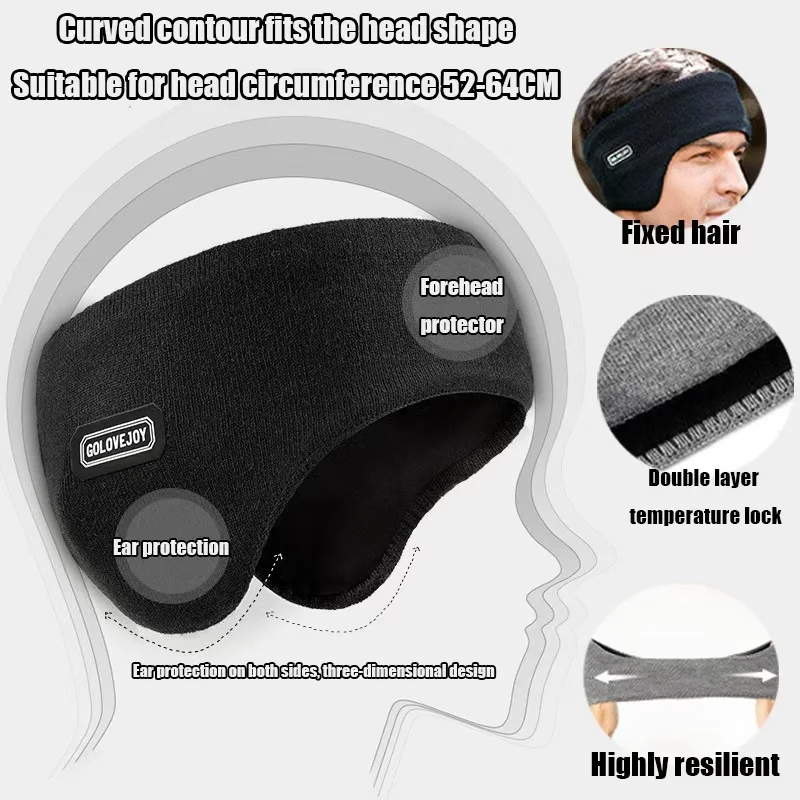 غطاء للأذنين دافئ الشتاء عقال الأذن يفشل الرجال سميكة الدفء تشغيل التزلج في الهواء الطلق عصابة رياضية للرأس الجبين الباردة والدليل يندبروف #1