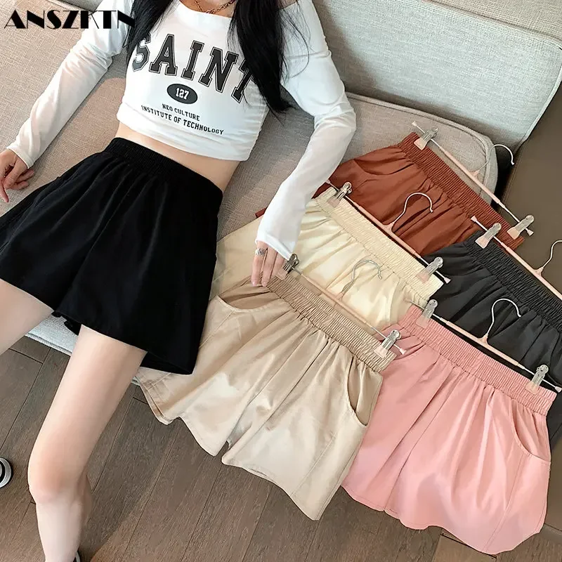 ANSZKTN Summer new women's shorts casual loose student straight tooling slimming pure cotton pants