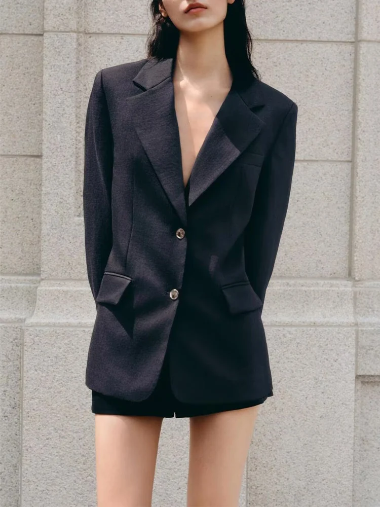 

Европейский и американский стиль, осенняя новая модная простая повседневная женская одежда, костюм с прямыми пуговицами и длинными рукавами, куртка