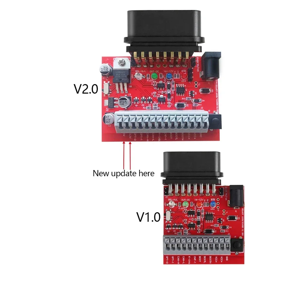 محول OTB2.0 أداة مبرمج ECU Obd على محول مقاعد البدلاء لـ KT200 KT200II Foxprog علامة FOX-Flash ثنائي القناة CAN2 قوة VCC مزدوجة