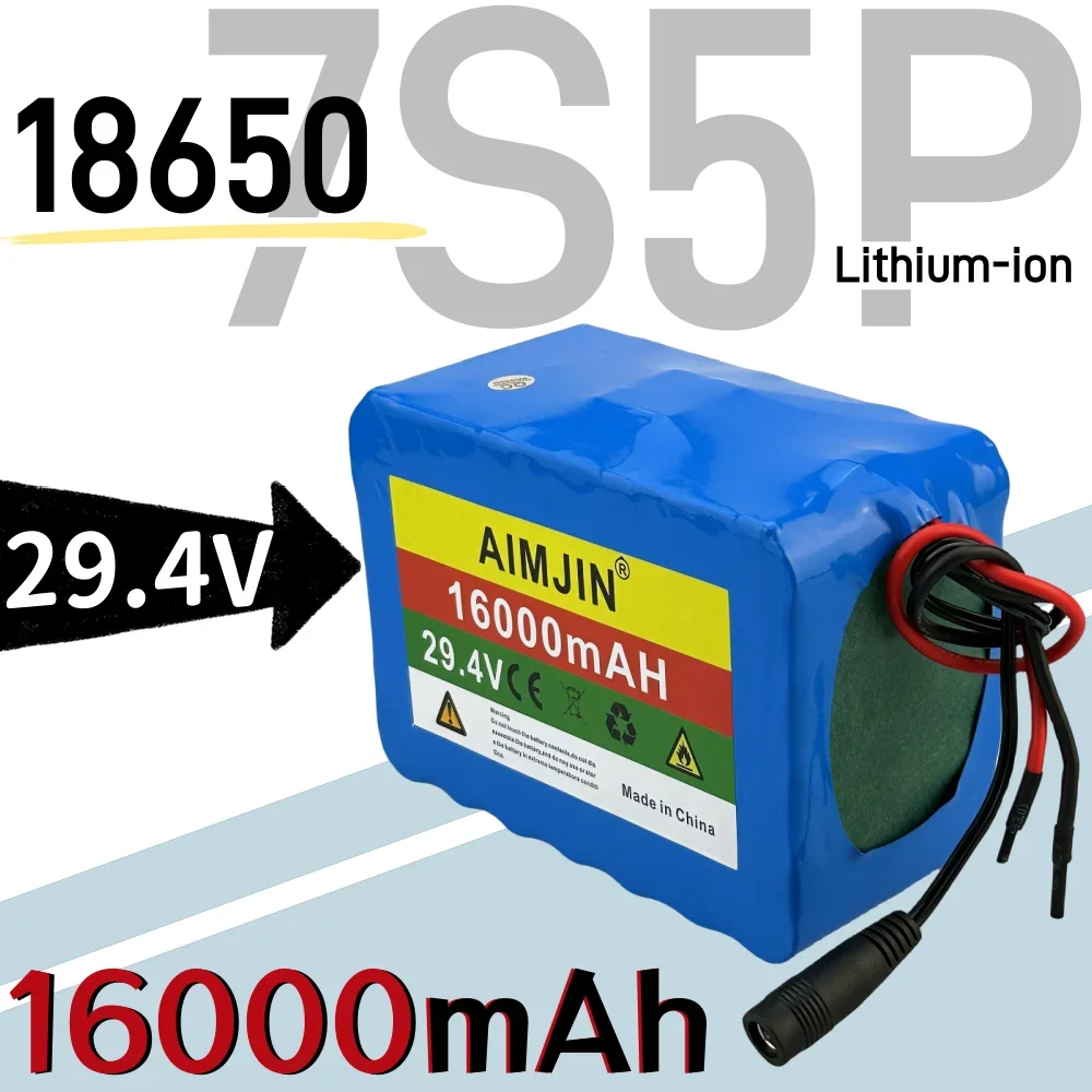 

7S5P 29.4V 16000mah 18650 Li-Ion Batteries Pack Built-in Smart BMS Safe and durable For E-Bike Unicycle Scooter Wheel Chair