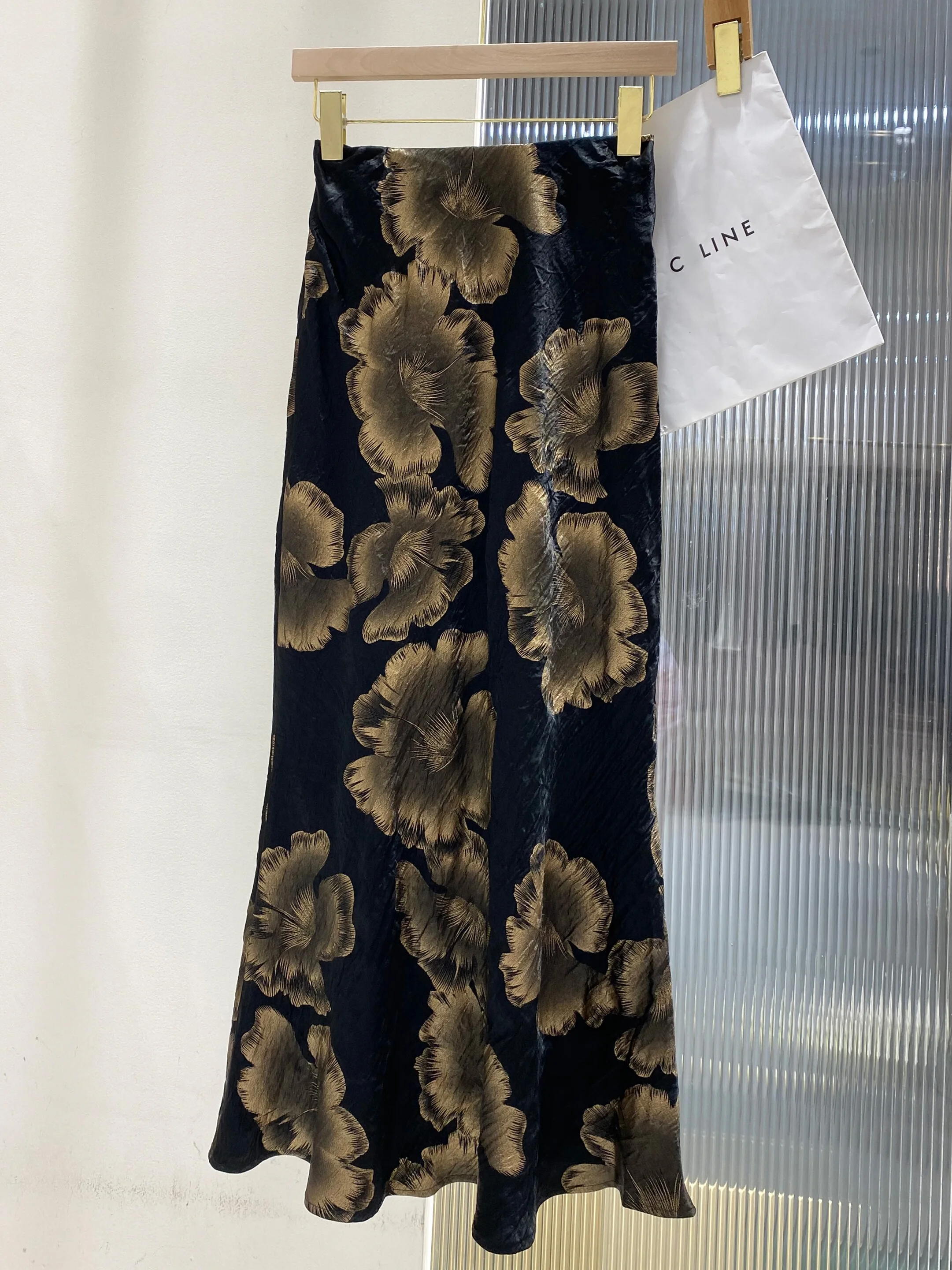 

Юбка-рыбка с высокой талией и принтом, сексуальная, средней длины, модная, стройнящая, женская, летняя новинка из ацетатной ткани