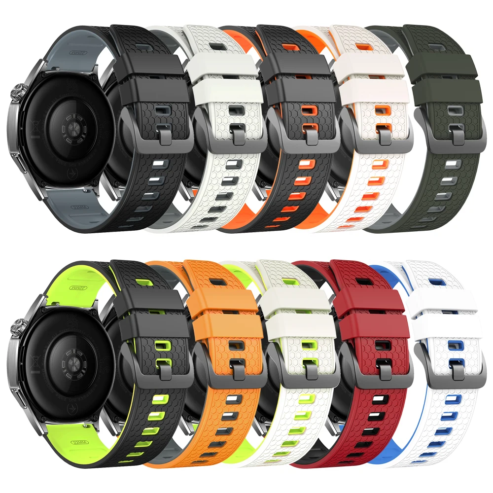22mm Two-Tone Silicone Strap For COROS PACE 4 Sports Soft Bracelet For COROS APEX 46mm/APEX 4 42mm 2 Pro/PACE Pro 3 Watchbands