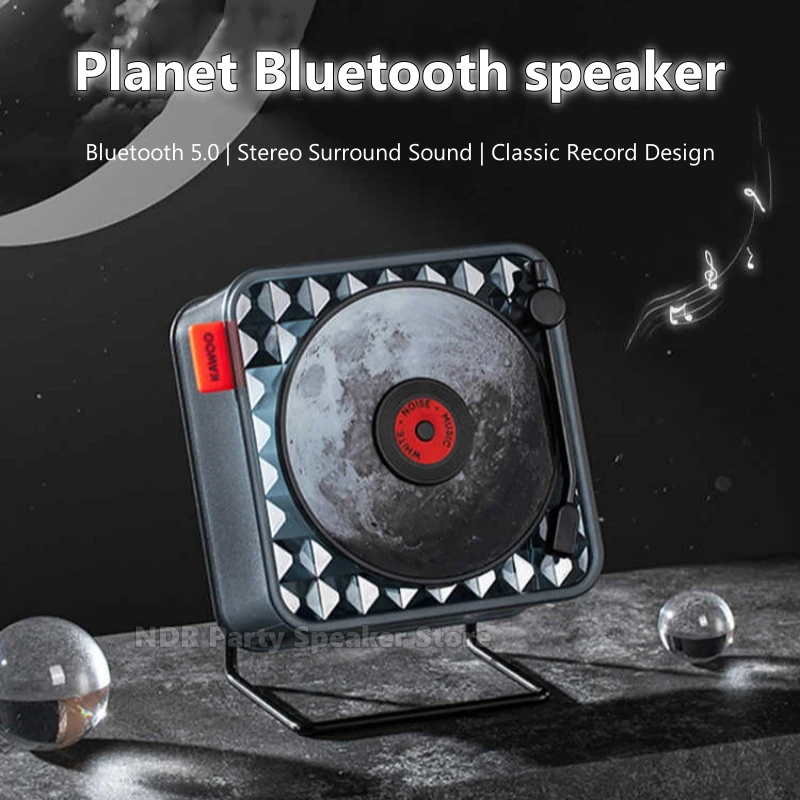 Retro ไวนิลมินิลําโพงไร้สายบลูทูธแบบพกพาเครื่องเล่นเพลงวินเทจพร้อมแผ่นเสียงในตัวสีขาวเสียงรบกวน Sleep Aid ลําโพง