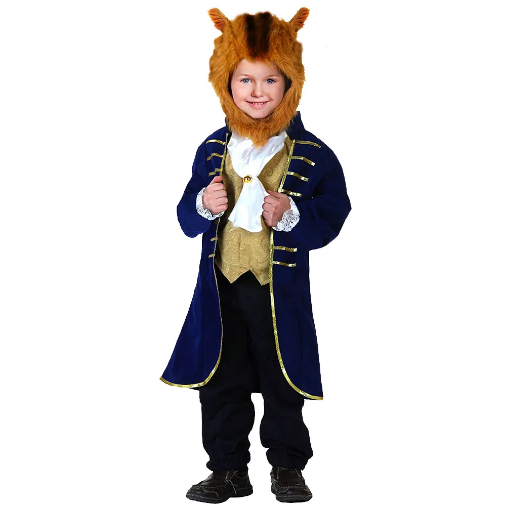 Bela Fera do Dia das Bruxas Fato de Cosplay para meninos e meninas, The Prince Roupas, Fantasia Cos Fatos, Ano Novo