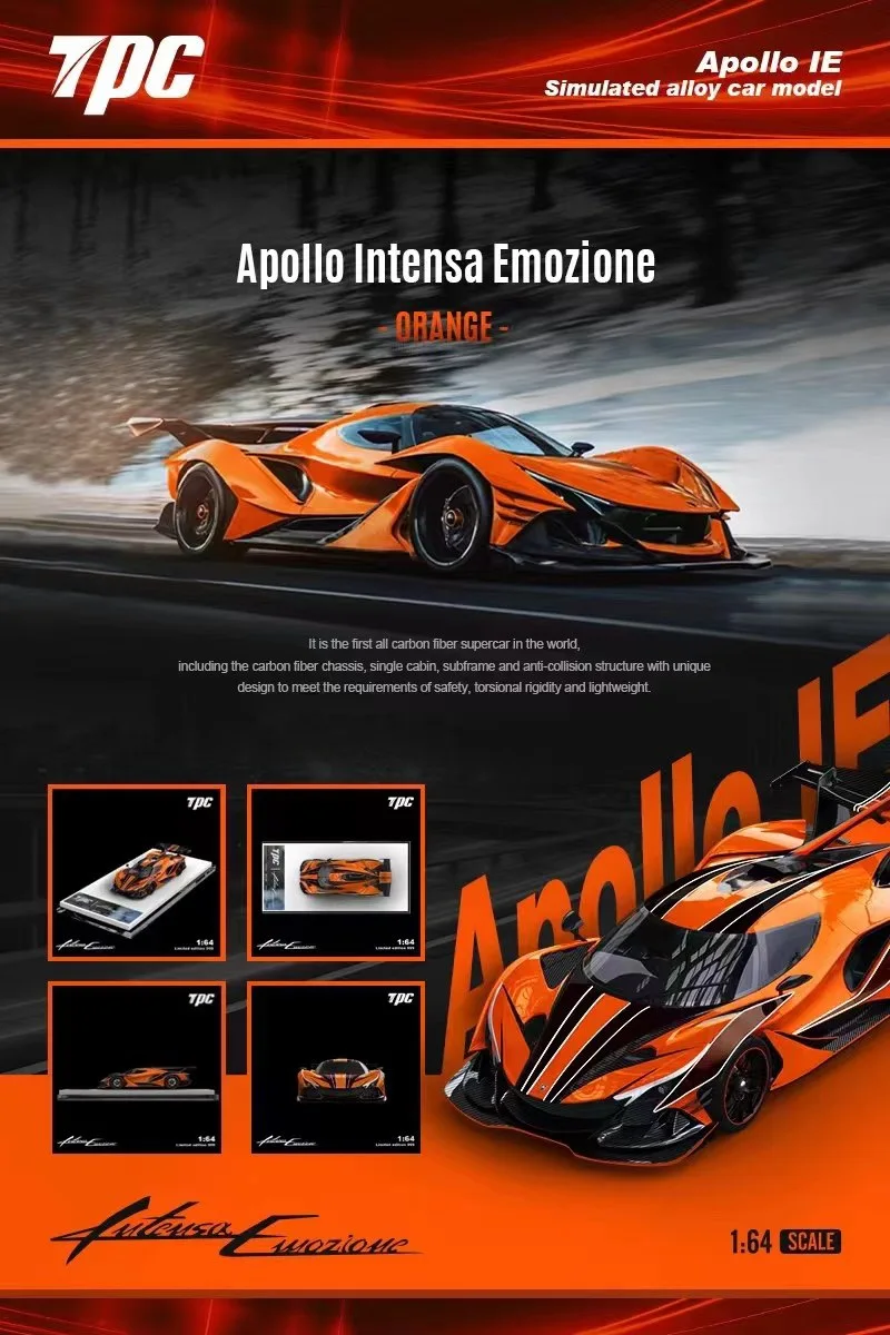 

TPC PEAKO 1:64 Apollo IE Orange Stripe Diecast Car Model