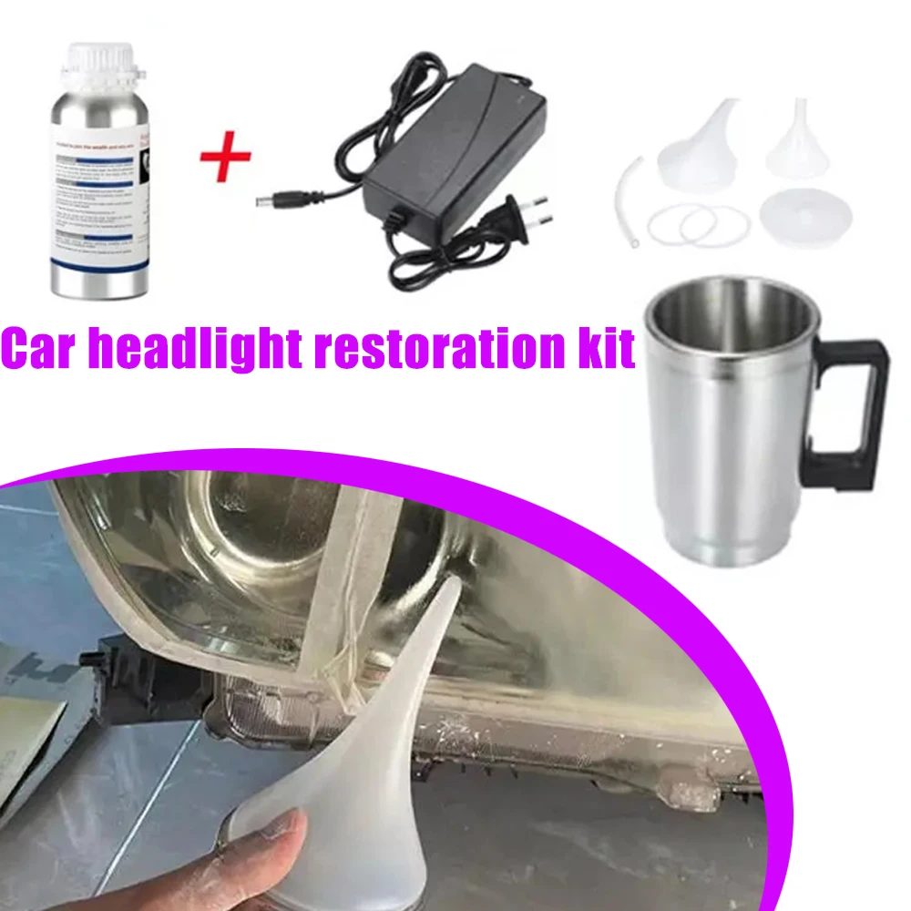 

Car Headlight Polishing 220V EU US Restoration Kit Headlamp Liquid Tool Auto Headlight Scratch Cup Electrical Heating Cup Tool