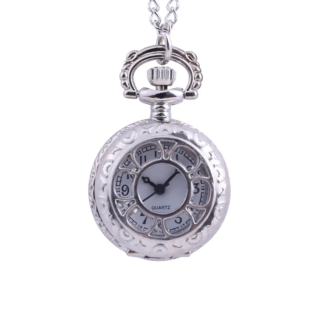 Vintage Round Dial Quartz Small Pocket Watch Classical Roman Scale Pocket Watch