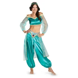 Halloween Costume Princess Aladdin Jasmine Role Play Adult Female Sexy Belly Dance Stage Performance Cheerleading Costume