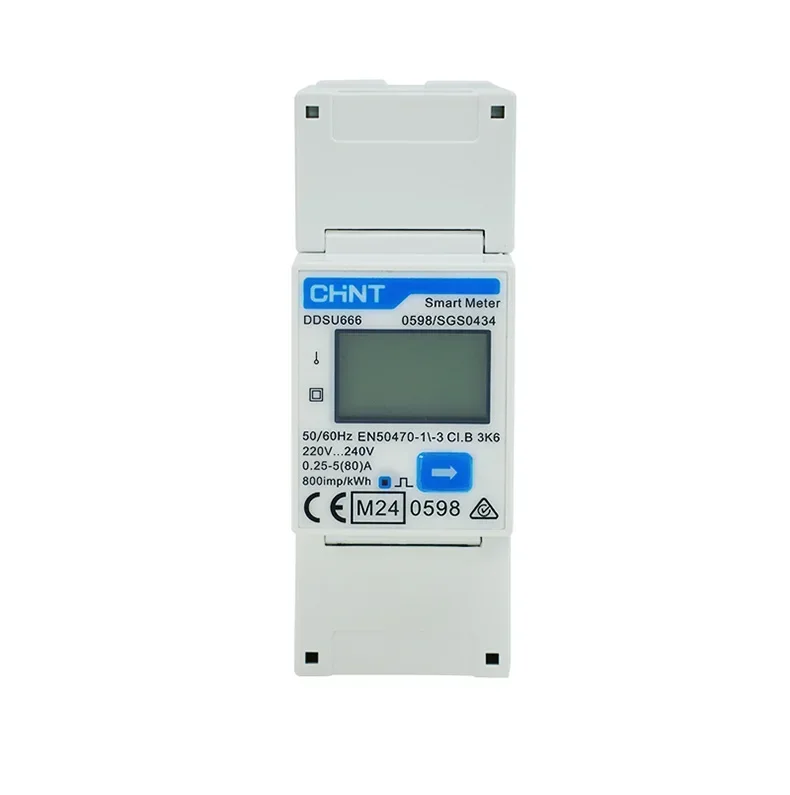 CHINT Single-Phase DIN-Rail Meter Ddsu666 Digital Watt-Hour with Ct Current Power Meter