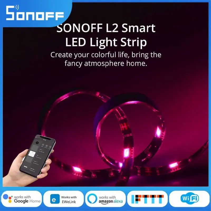 SONOFF L2 Smart LED Light Strip 5M Waterproof Cuttable Festival Decorations RGB Light Work With Alexa Google Smartthings Alice