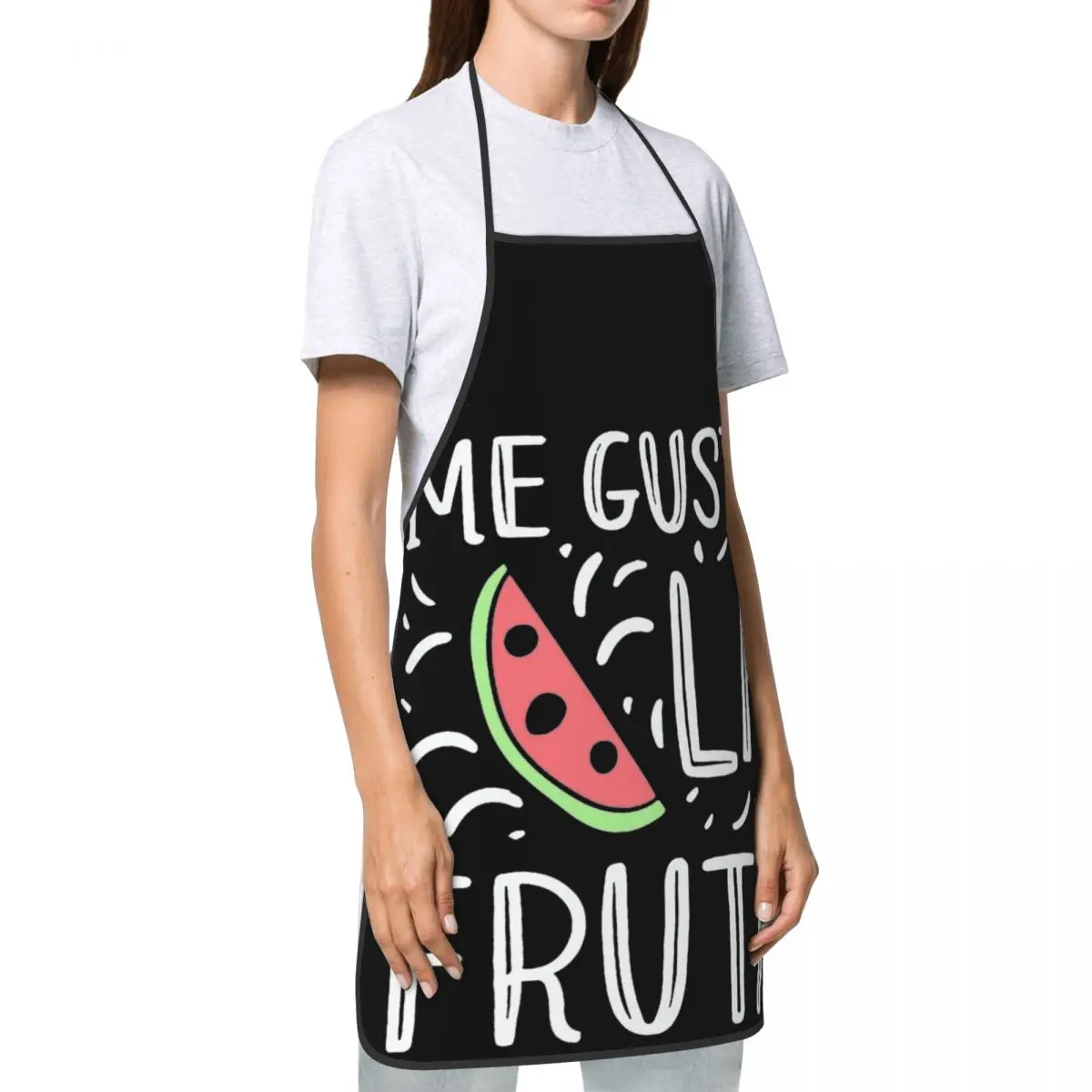 Men Women Chef Gifts Kitchen Cooking Aprons Me Gusta La Fruta Spain Spanish Spana I Like Fruit Baking Aprons Waterdrop Resistant