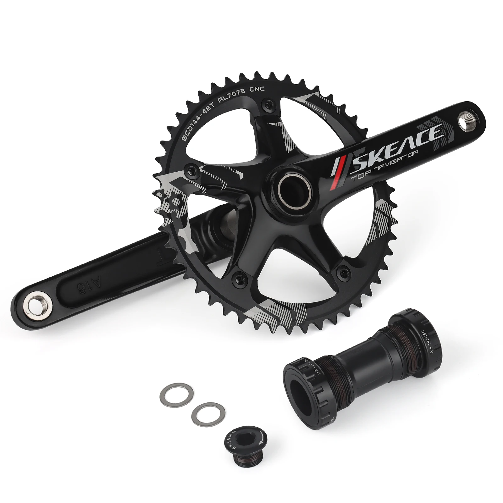 

Custom MTB Road Bike Crankset in 46/48/49T Aluminum Titanium Carbon Fiber for BMX and Cruisers