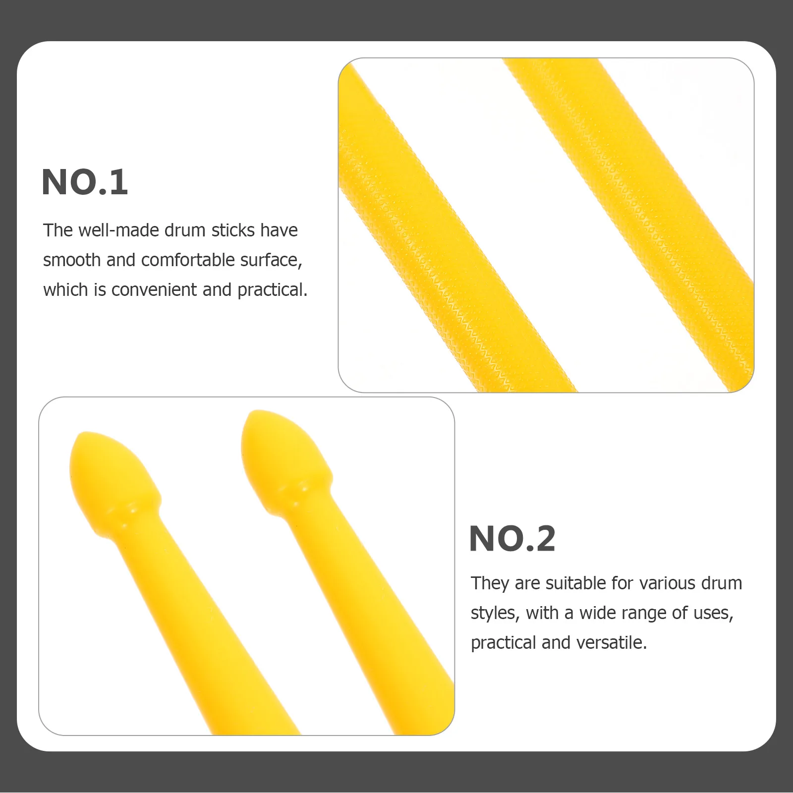 

Steel Double-headed Drumsticks Sided Accessories Practical Yellow Nylon Professional