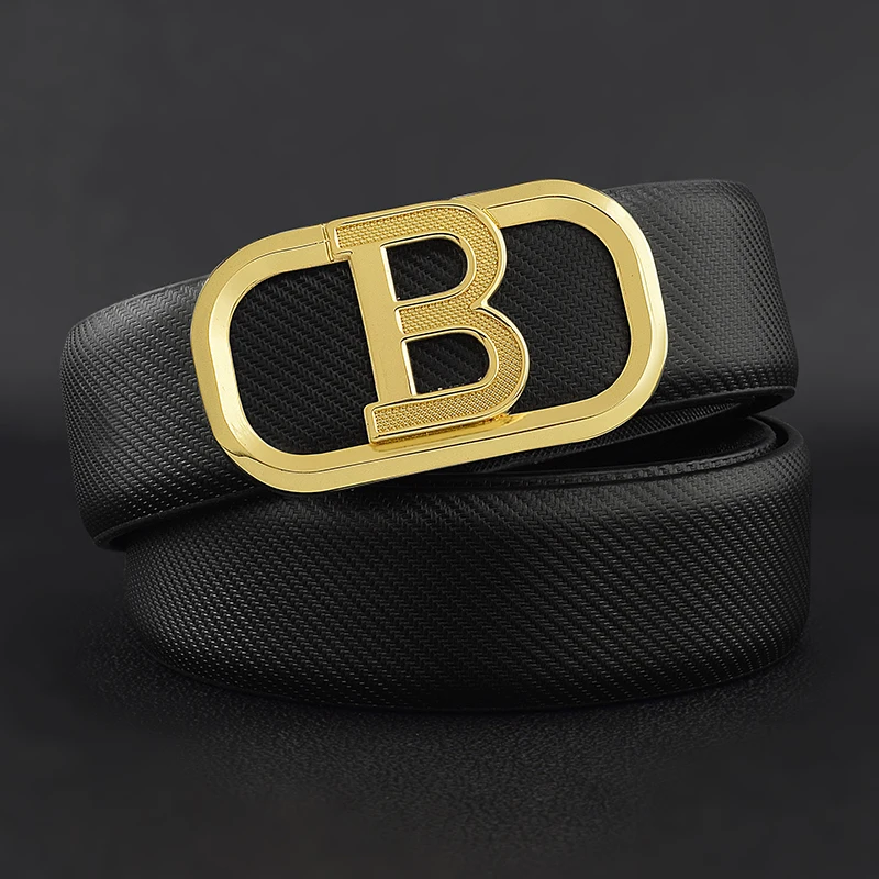 B Letter Casual Belt For Men White Fashion Designer Luxury Belt Personality Student Waist Strap Genuine Leather Cintos Masculino