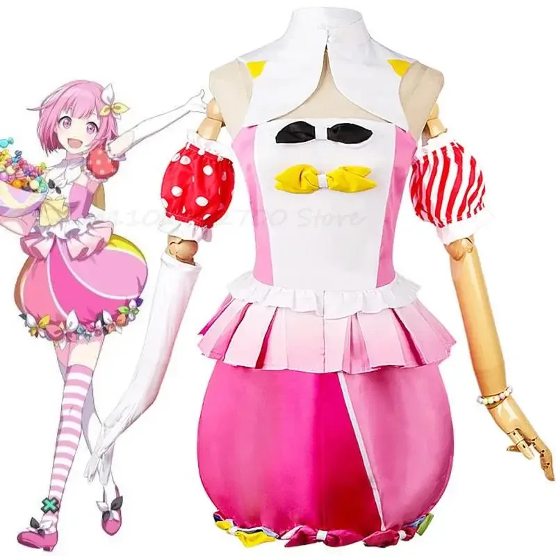 Palco Colorido do Projeto Sekai! Shiraishi An/Otori Emu/Azusawa Kohane/Kusanagi Nene Traje Cosplay Terno Completo Halloweek;3,c'5.b;8'