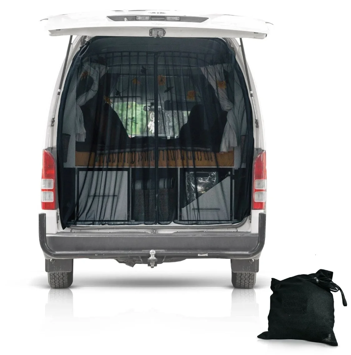 For VW T5 T6 Tailgate Barn Door Magnetic Insect Mosquito Fly Screen Net Camper Van Car Interior Curtains Accessories