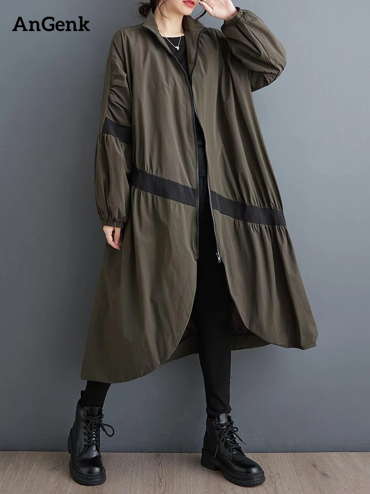 

Irregular Vintage Oversized Long Trench Coat For Women Clothes New Spring Autumn Fashion Casual Loose Outerwear Cardigan 2023