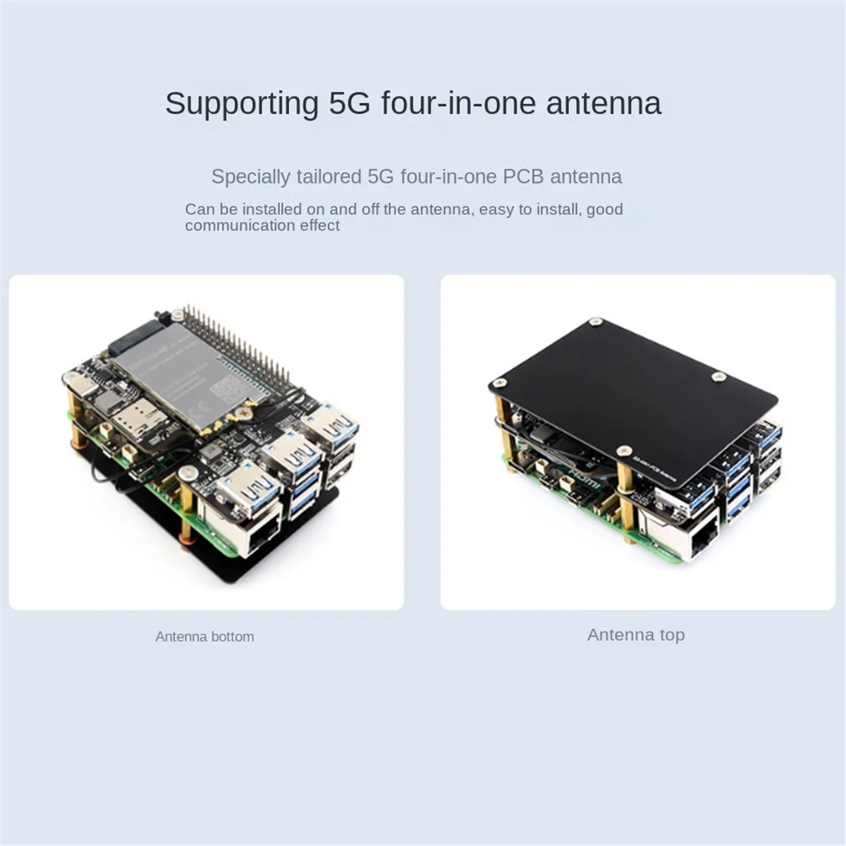 GFR5-Waveshare para Raspberry Pi 5 PCIe a M.2 4G/5G USB 3.2 Placa adaptadora