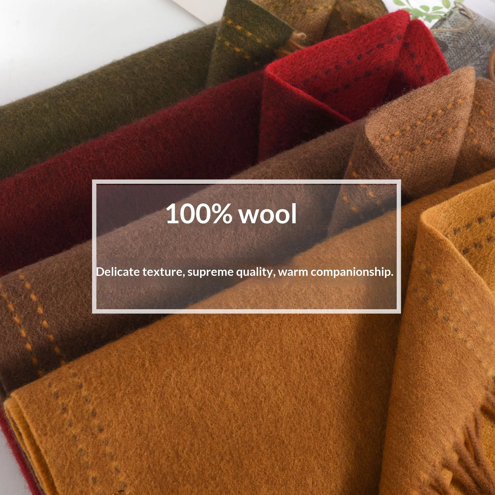 100% wool scarf double-sided autumn and winter gradual change two-color simple line shawl fashion warm scarf