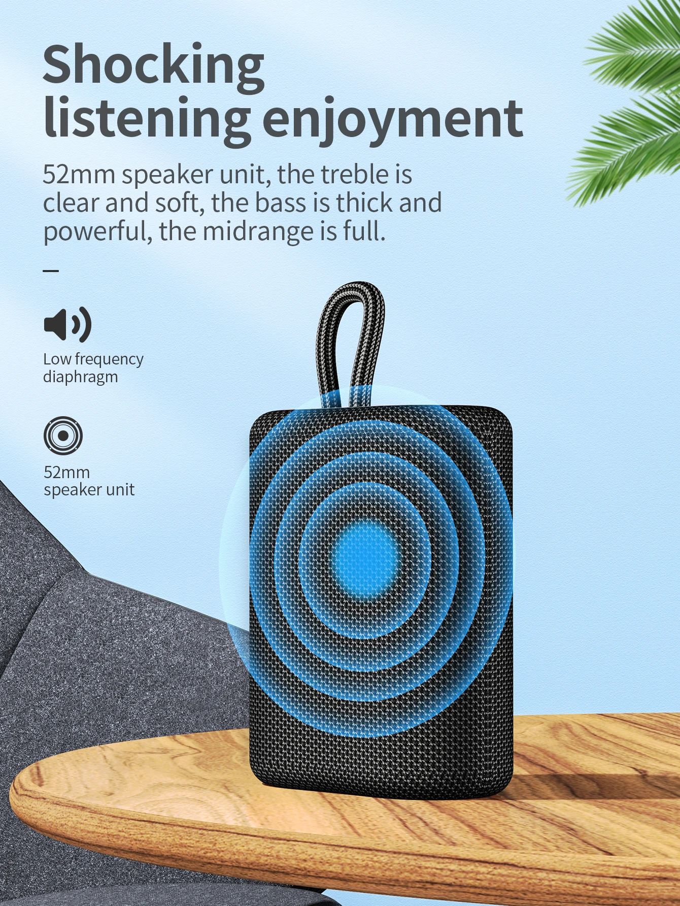 HOCO BS47 Sports Bluetooth Speakers Mini Portable Waterproof Outdoor Cycling Audio Bass Stereo Loudspeaker Support TF Card FM