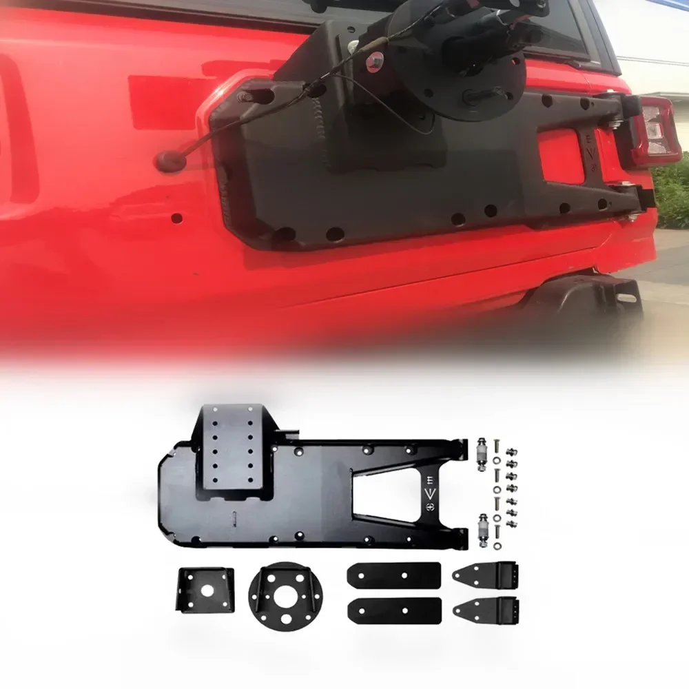 

For Jeep JL Wrangler 2018+ Spare Tire Carrier Tailgate Bracket Hinge Reinforcement Kits Oversized