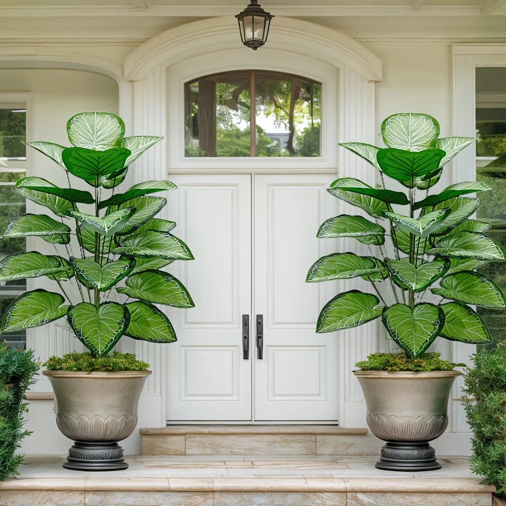 Un kiwi piante fresche verdi con 48 foglie adatte per decorazioni natalizie, portico, uffici interni/esterni senza vasi da fiori