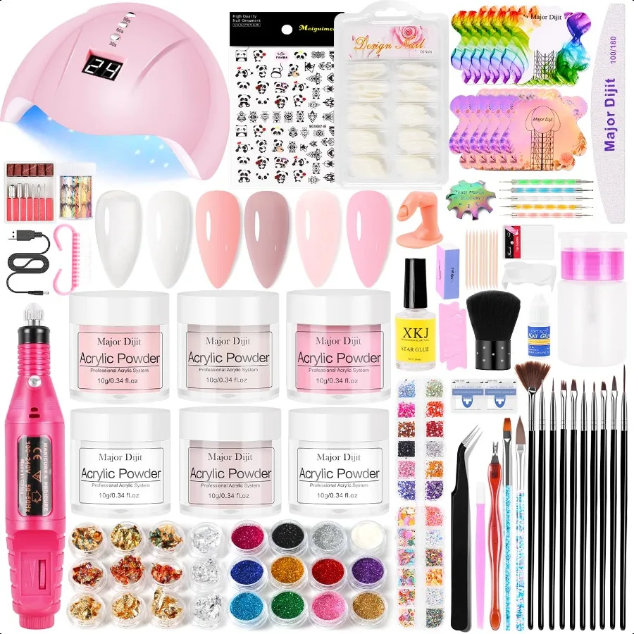 

Acrylic Nail Kit Set Electric Drill Manicure Dryer Lamp Acrylic Nail 3D Art Manicure plies for beginners with everything