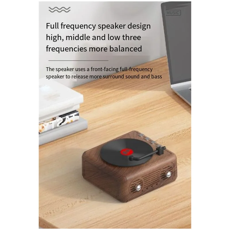 Speaker Retro Kotak Suara Subwoofer Speaker Bluetooth Portabel untuk Pemutar Rumah Luar Ruangan Kantor Putih Tahan Lama Mudah Digunakan