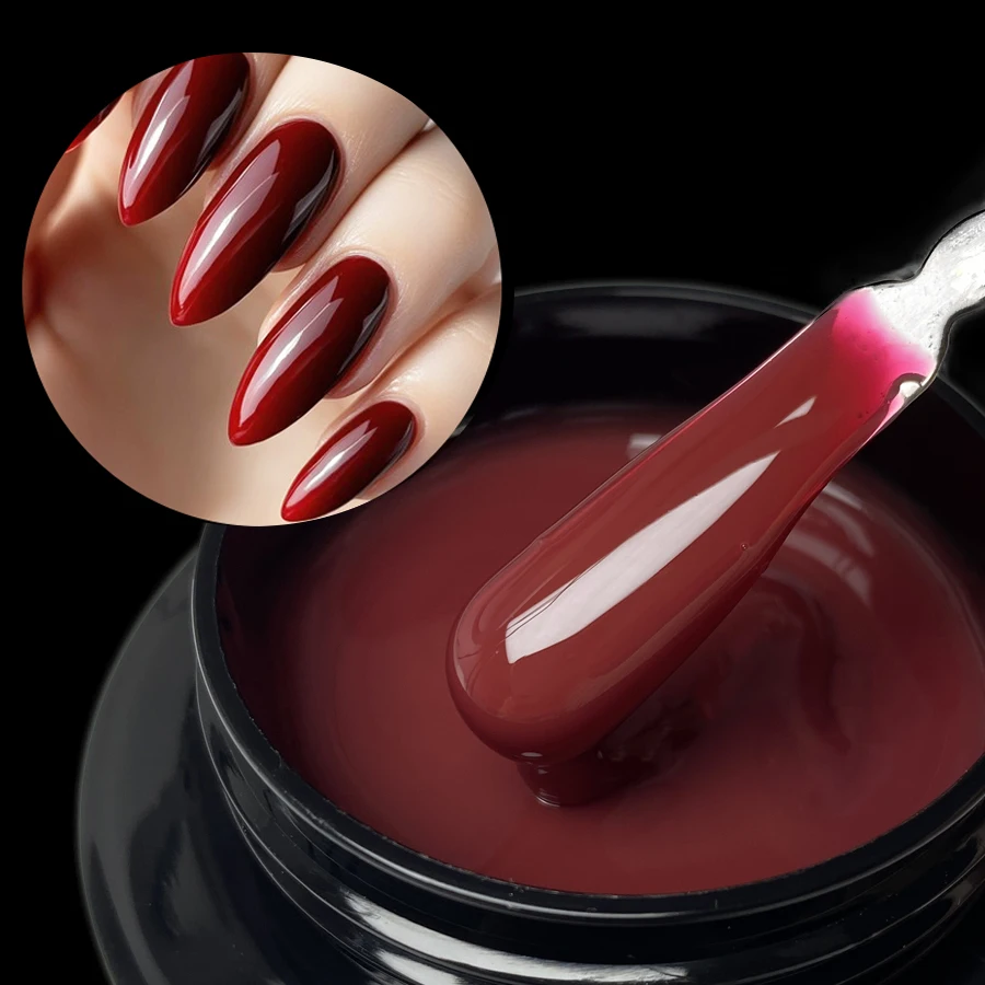 Jillnails 50G Builder Nagelgel Weihnachten Rot Burgund Selbstnivellierendes Medium UV Led Gel 50 ml