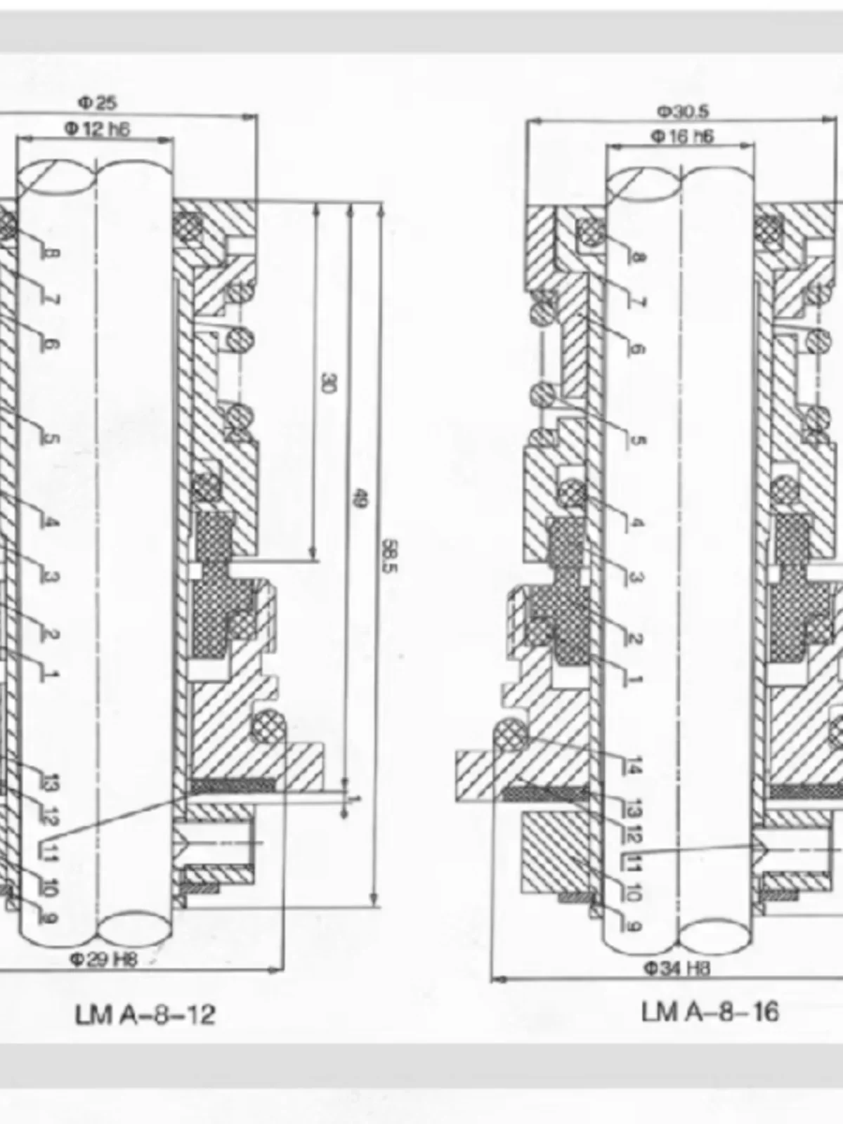 Sello mecanico Grundfos CR CDLF JMK NJK GLF-12 16 22