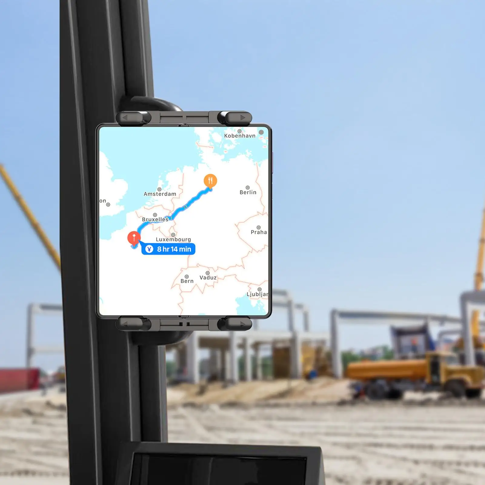 High Quality Shock Absorbing Adjustable Truck Forklift Bulldozer Crane Excavator Handlebar Pad Phone Holder